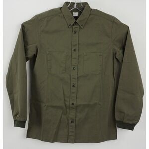 New Covert Italy B-Down Polsi Men's Small Green Twill Military Button Down Shirt